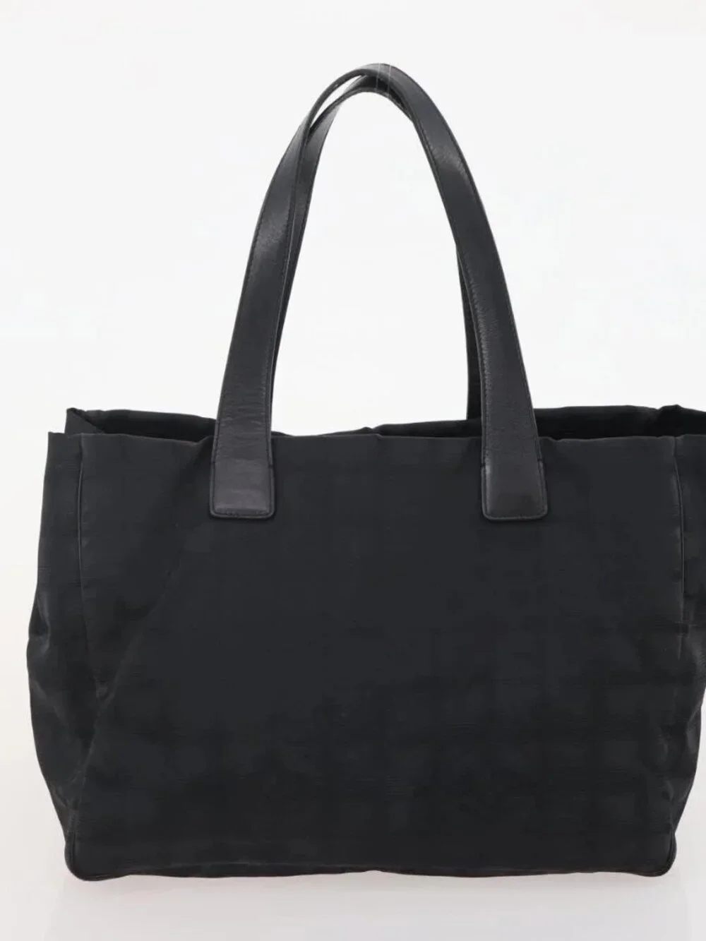CHANEL New Travel line Tote Bag Nylon 2 Set Black CC Auth BA12658